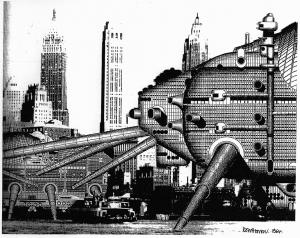 Проект Шагающего города (Walking City, автор - Рон Херрон, 1964 год) стал логическим завершением концепции &quot;мобильного жилья&quot;