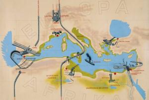 С помощью трех мега-дамб Зергель планировал уменьшить площадь Средиземного моря на 20 % и обеспечить всю Европу дешевым электричеством