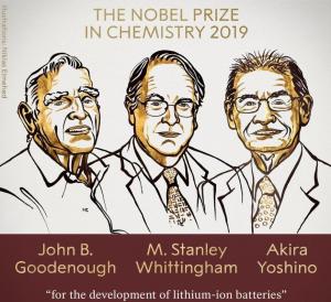 Лауреатами Нобелевской премии по химии стали американский физик Джон Гуденаф, британский химик Стэнли Уиттингем и японский химик Акира Есино