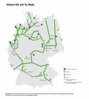 Ассоциация немецких операторов газотранспортной системы опубликовала карту перспективной общенациональной газовой сети, предназначенной для транспортировки «зеленого» водорода