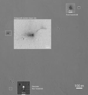 Снимок места падения «Скиапарелли», сделанный Mars Reconnaissance Orbiter
