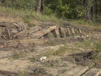 Житель Омска случайно наткнулся на останки деревянного судна